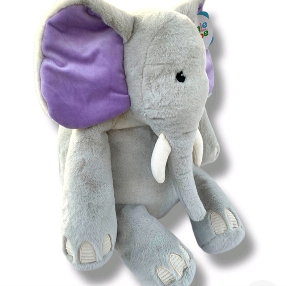 Gigglescape Elephant Stuffed Animal - Gigglescape Zoo Animal Gray Purple 19" NWT - Picture 9 of 11